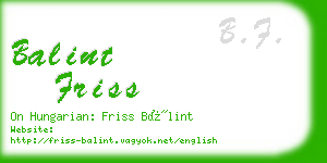 balint friss business card